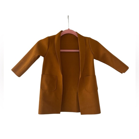 Toddler Girls Coffee Brown Open Front Overcoat Sz 3/4T​​ - Picture 3 of 8